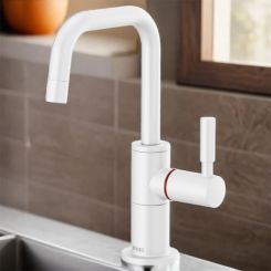Click here to see Brizo 61365LF-C-MW Brizo Jason Wu Single-Handle Cold Water Beverage Faucet with Square Spout, 1.5 GPM, Matte White - 61365LF-C-MW