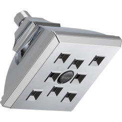 Click here to see BRIZO 87340-PC Brizo Vesi 5-1/4in H2Okinetic Raincan Showerhead with Self-Cleaning Spray Holes, Square, Single-Function, 1.75 GPM, WaterSense, Chrome - 87340-PC