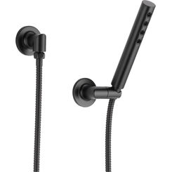 Click here to see BRIZO 88875-BL Brizo Odin Single-Function Wall-Mount Hand Shower with H2Okinetic, Stretchable Hose 1.75 GPM, Matte Black - 88875-BL