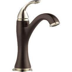 Click here to see Brizo 65085LF-PNCO Brizo Charlotte Single-Handle Deck-Mount Polished Nickel/Cocoa Bronze Bathroom Faucet, 1.5 GPM, Single-Hole, Less Drain - 65085LF-PNCO