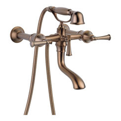Click here to see Brizo T70305-BZ Brizo Baliza Two-Handle Multi-Mount Tub Faucet Trim with 1.75 GPM Hand Shower, Bi-Directional Diverter, Lever Handles, Brilliance Brushed Bronze - T70305-BZ