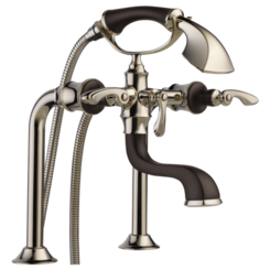 Click here to see Brizo T70385-PNCO Brizo Charlotte Two-Handle Multi-Mount Tub Faucet Trim w/ Hand Shower, Polished Nickel/Cocoa Bronze - T70385-PNCO