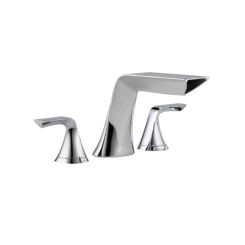 Click here to see DELTA FAUCETS COMPANY T67350-PC Brizo Sotria Two-Handle Deck-Mount Roman Tub Faucet Trim, 3-Hole, Lever Handles, ADA, Polished Chrome - T67350-PC