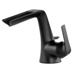 Click here to see  65051LF-BL Brizo Sotria One-Handle Bathroom Faucet with Metal Pop-Up Drain, Single-Hole, Channel Spout, 1.5 GPM, Matte Black - 65051LF-BL