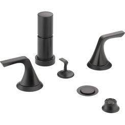 Click here to see Brizo 68450-BL Brizo Sotria Two-Handle Bidet Faucet with Diverter and Metal Pop-Up, Lever Handles, 4-Hole, Matte Black - 68450-BL