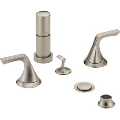 Click here to see Brizo 68450-NK Brizo Sotria Two-Handle Bidet Faucet with Diverter and Metal Pop-Up, Lever Handles, 4-Hole, Brilliance Luxe Nickel - 68450-NK
