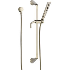 Click here to see  88750-PN Brizo Sotria Brilliance Polished Nickel Single-Function Hand Shower with 18in Slide Bar, Square, H2Okinetic, 1.75 GPM, WaterSense - 88750-PN