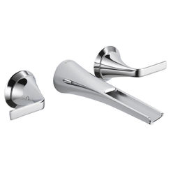 Click here to see  T65851LF-PC Brizo Sotria Two-Handle Widespread Polished Chrome Bathroom Faucet with Channel Spout, Three-Hole, Trim Only, 1.5 GPM, Less Drain - T65851LF-PC