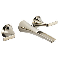 Click here to see Brizo T65851LF-PN Brizo Sotria Brilliance Polished Nickel Wall Mounted Dual Handle Widespread Lavatory Faucet with Channel Spout - T65851LF-PN
