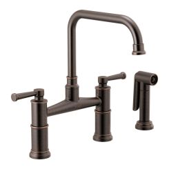 Click here to see  62525LF-RB Brizo Artesso Two-Handle Bridge Kitchen Faucet w/ Side Spray, Venetian Bronze - 62525LF-RB