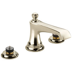 Click here to see  65360LF-PNLHP Brizo Rook Two-Handle Widespread Bathroom Faucet With Metal Pop-Up Drain, Less Handles, 1.5 GPM, Polished Nickel - 65360LF-PNLHP