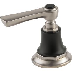 Click here to see DELTA FAUCETS COMPANY HL660-NKBL Brizo HL660-NKBL Luxe Nickel/Matte Black Rook Roman Tub Lever Handle Kit