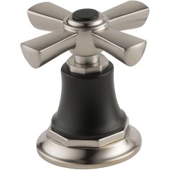 Click here to see DELTA FAUCETS COMPANY HX661-NKBL Brizo HX661-NKBL Luxe Nickel/Matte Black Rook Roman Tub Cross Handle Kit