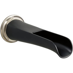 Click here to see Brizo RP78583NKBL Brizo Rook Wall Mounted Brilliance Luxe Nickel/Matte Black Non-Diverter Channel Tub Spout, Solid Brass, 1/2-inch Connection Size - RP78583NKBL