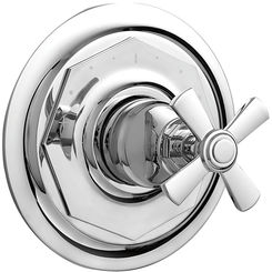 Click here to see DELTA FAUCETS COMPANY T66T061-PC Brizo Rook Sensori Single-Handle Thermostatic Valve Trim, Cross Handle, Polished Chrome - T66T061-PC