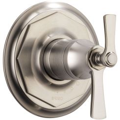 Click here to see  T60061-NK Brizo Rook TempAssure Thermostatic Two-Handle Valve Trim, Lever Handles, Luxe Nickel - T60061-NK