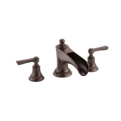 Click here to see DELTA FAUCETS COMPANY T67361-RBLHP Brizo Rook Two-Handle Deck-Mount Roman Tub Faucet Trim with Channel Spout, 3-Hole, Less Handles, Venetian Bronze - T67361-RBLHP