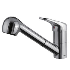 Click here to see Ultra Faucets UF12500 Ultra Faucets Single Handle Pull-Out Kitchen Faucet, Chrome - UF12500
