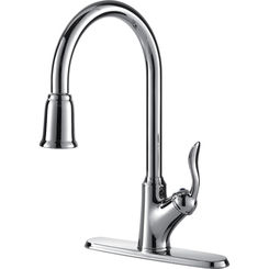Click here to see Ultra Faucets UF13303 Ultra Faucets Transitional Single-Handle Pull-Down Kitchen Faucet, Stainless Steel - UF13303