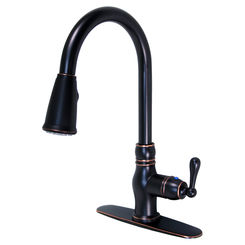 Click here to see Ultra Faucets UF14105 Ultra Faucets Prime Single-Handle Pull-Down Kitchen Faucet, Oil-Rubbed Bronze - UF14105