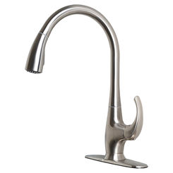 Click here to see Ultra Faucets UF13803 Ultra Faucets Vantage Single Handle Pull-Down Kitchen Faucet, Stainless Steel - UF13803