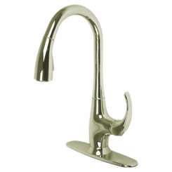 Click here to see Ultra Faucets UF13903 Ultra Faucets Vantage Single Handle Pull-Down Bar/Prep Faucet, Stainless Steel - UF13903