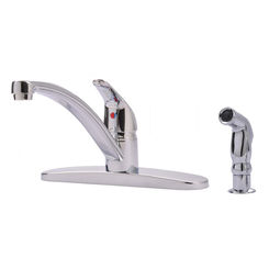 Click here to see Ultra Faucets UF10240 Ultra Faucets Classic Single Handle Kitchen Faucet w/ Side Spray, Chrome - UF10240