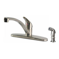 Click here to see Ultra Faucets UF10243 Ultra Faucets Classic Single Handle Kitchen Faucet w/ Side Spray, Stainless Steel - UF10243