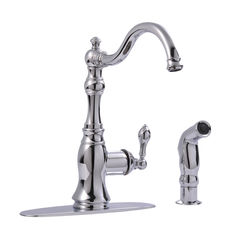 Click here to see Ultra Faucets UF11240 Ultra Faucets Signature Single Handle Kitchen Faucet w/ Side Spray, Chrome - UF11240