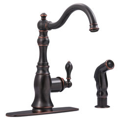Click here to see Ultra Faucets UF11245 Ultra Faucets Signature Single Handle Kitchen Faucet w/ Side Spray, Oil-Rubbed Bronze - UF11245