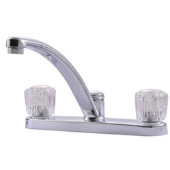 Click here to see Ultra Faucets UF20300 Ultra Faucets Classic Two Handle Kitchen Faucet, Clear Knobs, Chrome - UF20300
