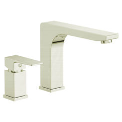 Click here to see Ultra Faucets UF65503 Ultra Faucets Icon Single-Handle Deck-Mount Roman Tub Faucet, 2-Hole, Metal Lever Handle, ADA, Brushed Nickel - UF65503