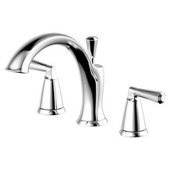 Click here to see Ultra Faucets UF65400 Ultra Faucets Z Collection Two-Handle Deck-Mount Roman Tub Faucet Trim, 3-Hole, Lever Handles, ADA, Chrome - UF65400