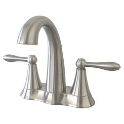 Click here to see Ultra Faucets UF45313 Ultra Faucets Contour 3-Hole Centerset Brushed Nickel Bathroom Faucet with Pop-Up Drain, 1.5 GPM, NEOPERL Aerator, Two-Handle, Lever Handles - UF45313