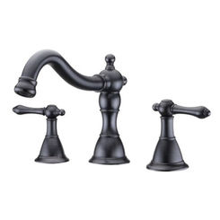 Click here to see Ultra Faucets UF65005 Ultra Faucets Prime Two-Handle Deck-Mount Roman Tub Faucet, 3-Hole, NEOPERL Stream, Lever Handles, Oil Rubbed Bronze - UF65005