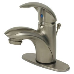 Click here to see Ultra Faucets UF34123 Ultra Faucets Vantage Single-Handle Bathroom Faucet with 50/50 Pop-Up Drain, 2.2GPM, 1 or 3-Hole Installation, Lever Handle, Brushed Nickel - UF34123