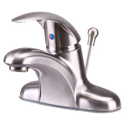 Click here to see Ultra Faucets UF34223 Ultra Faucets Vantage 3-Hole Centerset Brushed Nickel Bathroom Faucet with 50/50 Pop-Up, 2.2 GPM, Single-Handle, Lever Handle - UF34223