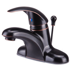 Click here to see Ultra Faucets UF34225 Ultra Faucets Vantage 3-Hole Centerset Oil-Rubbed Bronze Bathroom Faucet with 50/50 Pop-Up, 2.2 GPM, Single-Handle, Lever Handle - UF34225
