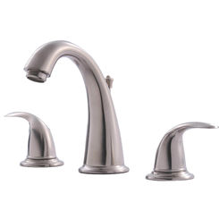 Click here to see Ultra Faucets UF55013 Ultra Faucets Vantage Two-Handle Widespread Lavatory Faucet with Pop-Up Assembly, 2.2 GPM, Three-Hole, Ceramic Disc Cartridge, Brushed Nickel - UF55013