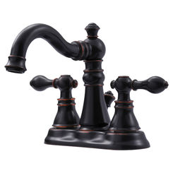 Click here to see Ultra Faucets UF45115 Ultra Faucets Signature 3-Hole Centerset Oil-Rubbed Bronze Bathroom Faucet with Pop-Up Drain, 2.2 GPM, Two-Handle, Lever Handles - UF45115