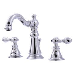 Click here to see Ultra Faucets UF55110 Ultra Faucets Signature Two-Handle Widespread Lavatory Faucet with Metal Pop-Up, 2.2 GPM, Three-Hole, Ceramic Disc Cartridge, Chrome - UF55110 