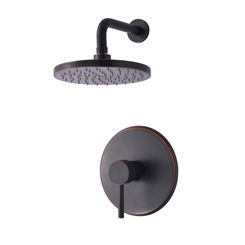 Click here to see Ultra Faucets UF79505-1 Ultra Faucets Euro Single-Handle Pressure-Balanced Shower Faucet with Single-Function Showerhead, 1.8 GPM, Metal Lever Handle, Oil-Rubbed Bronze - UF79505-1