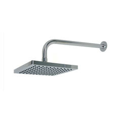Click here to see Ultra Faucets UF94000 Ultra Faucets Euro Square Shower Head with Arm and Flange, 2.5 GPM, 8in Diameter Head, 14in Arm Length, Wall-Mount, Chrome - UF94000
