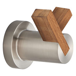 Click here to see Brizo 693535-NKTK Brizo 3” Double Robe Hook, Luxe Nickel/Teak - 693535-NKTK