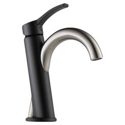Click here to see Brizo 65075LF-BNBL-ECO Brizo Odin Single-Handle Brilliance Brushed Nickel/Matte Black Bathroom Faucet, 1.2 GPM, Single-Hole, Ceramic Disk Cartridge, Less Drain - 65075LF-BNBL-ECO