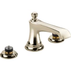 Click here to see  65360LF-PNLHP-ECO Brizo Rook Two-Handle Widespread Bathroom Faucet With Metal Pop-Up Drain, Less Handles, 1.2 GPM, Brilliance Polished Nickel -  65360LF-PNLHP-ECO