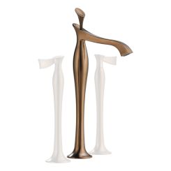Click here to see Brizo 65790LF-BZLHP-ECO Brizo RSVP Two-Handle Widespread Brilliance Brushed Bronze Vessel Bathroom Faucet, 1.2 GPM, Less Handles, Less Drain - 65790LF-BZLHP-ECO