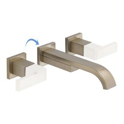 Click here to see Brizo 65880LF-BNLHP-ECO Brizo Siderna Widespread Wall-Mount Bathroom Faucet, 1.2 GPM, Less Handles, Brilliance Brushed Nickel - 65880LF-BNLHP-ECO