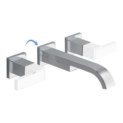 Click here to see Brizo 65880LF-PCLHP-ECO Brizo Siderna Two-Handle Widespread Wall-Mount Polished Chrome Bathroom Faucet with Rough and Trim, 1.2 GPM, Less Handles - 65880LF-PCLHP-ECO