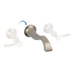 Click here to see Brizo 65890LF-BNLHP-ECO Brizo RSVP Two-Handle Widespread Wall-Mount Brilliance Brushed Nickel Bathroom Faucet with Rough and Trim, 1.2 GPM, Less Handles - 65890LF-BNLHP-ECO